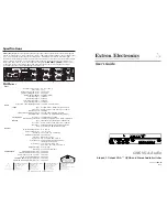 Extron electronics SW6 VGA Ars User Manual предпросмотр