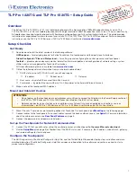 Preview for 1 page of Extron electronics TLP Pro 1520TG Setup Manual