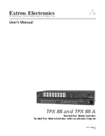 Preview for 1 page of Extron electronics TPX 88 User Manual