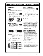 Предварительный просмотр 3 страницы Extron electronics VGA MATRIX SWITCHERS MVX PLUS 128 User Manual