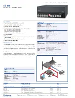 Extron electronics Video and Sync Converter/Stabilizer SC 210 Specification Sheet предпросмотр