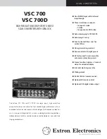 Extron electronics VSC 700 Datasheet предпросмотр