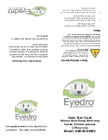 Предварительный просмотр 1 страницы Eyedro E5B-M-GWE3 Quick Start Manual