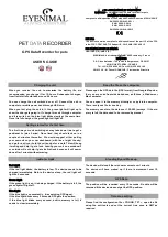 EYENIMAL PET DATA RECORDER User Manual preview