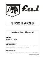 Предварительный просмотр 1 страницы f.a.l SIRIO II ARGB Instruction Manual