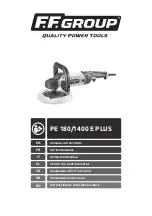 F.F. Group PE 180/1400 E PLUS Original Instructions Manual предпросмотр