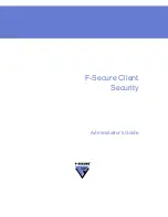 Preview for 1 page of F-SECURE CLIENT SECURITY 7.00 Administrator'S Manual