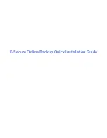 F-SECURE ONLINE BACKUP Quick Installation Manual preview