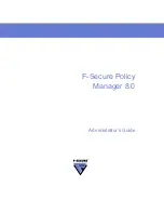 F-SECURE POLICY MANAGER 8.0 Administrator'S Manual preview