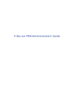 F-SECURE PSB - ADMINISTRATORS GUIDE Manual preview