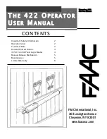 FAAC 422 Standard User Manual предпросмотр