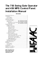 FAAC 750 Standard Installation Manual preview