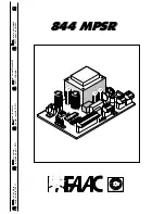 FAAC 844 MPSR Installation Instruction предпросмотр