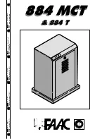 FAAC 884 mct Instruction Manual preview