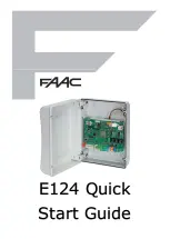 FAAC E124 Quick Start Manual предпросмотр