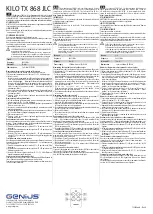 FAAC Genius KILO TX 868 JLC Manual предпросмотр