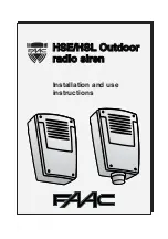 Preview for 1 page of FAAC HSE Installation And Use Instructions Manual