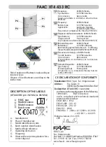 Предварительный просмотр 1 страницы FAAC XT4 433 RC Operating	 Instruction