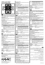 Предварительный просмотр 1 страницы FAAC XT4433RC Quick Start Manual