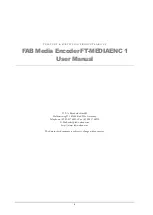 Предварительный просмотр 3 страницы FAB Media Encoder User Manual