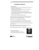 Preview for 22 page of Faber BF110V/Straight Installation Manual And User'S Manual