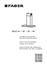 Preview for 1 page of Faber STILO STIL24SSV Installation Instructions; Use And Care Information