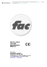 Fac S220 Pro Installation, Use And Maintenance Manual preview