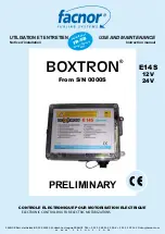 Facnor BOXTRON Use And Maintenance preview