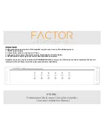 Factor Electronics V-1250x User And Installation Manual preview