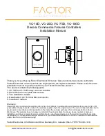 Предварительный просмотр 1 страницы Factor VC-10D Installation Manual