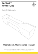 Factory Furniture CAMDEN Operation & Maintenance Manual preview