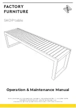 Предварительный просмотр 1 страницы Factory Furniture SKOP Operation & Maintenance Manual