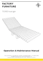 Factory Furniture TORD lounger Operation & Maintenance Manual preview