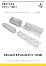 Factory Furniture TORD Wall Bench & Seat Operation & Maintenance Manual preview