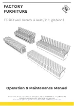 Factory Furniture TORD Wall Bench & Seat Operation & Maintenance Manual предпросмотр