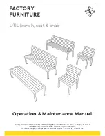 Preview for 1 page of Factory Furniture UTIL bench Operation & Maintenance Manual