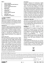 Preview for 20 page of fadini FOX 724 Instruction, Use And Maintenance Manual