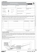 Preview for 36 page of fadini FOX 724 Instruction, Use And Maintenance Manual