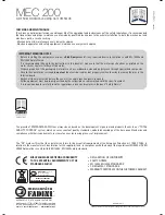 Preview for 16 page of fadini MEC 200 Installation Manual