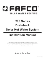 FAFCO Drainback 200 Series Installation Manual preview