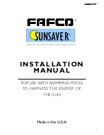 FAFCO Sunsaver Installation Manual preview