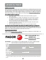 Предварительный просмотр 25 страницы Fagor 5CFB-36 Care & Instruction Manual