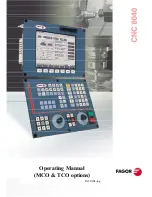 Предварительный просмотр 1 страницы Fagor 8040 MCO CNC Operating Manual