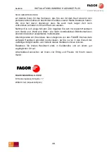 Preview for 38 page of Fagor Advance Plus APG-061 Installation Manual