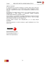 Preview for 74 page of Fagor Advance Plus APG-061 Installation Manual