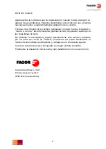 Preview for 2 page of Fagor CONCEPT ACE-061 Use And Maintenance Manual