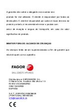 Preview for 43 page of Fagor FG5562 Instruction Manual