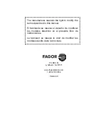 Preview for 88 page of Fagor LUX User Manual