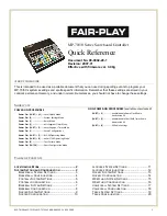 Preview for 1 page of Fair-Play MP-50 Series Quick Reference