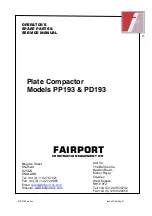 Preview for 1 page of Fairport PD193 Operator'S, Spare Parts & Service Manual